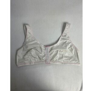 Coquette Doctors Choice Womens 44 White Pink Front Hook Chevron Comfort Bra